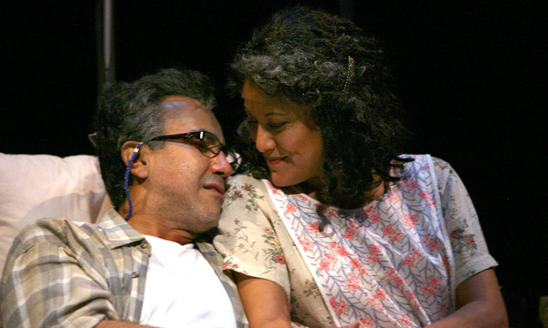 René Rivera (Older Eusebio) and Sandra Marquez (Older Flora)